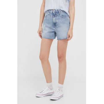 Pepe Jeans pantaloni scurti jeans RACHEL femei, neted, high waist