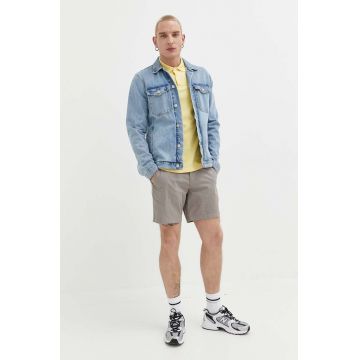 Abercrombie & Fitch pantaloni scurti barbati, culoarea gri