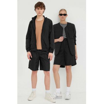 Rains pantaloni scurți 18920 Shorts Regular culoarea negru, uni 18920.01-01Black