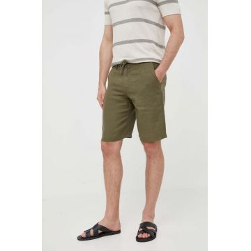 United Colors of Benetton pantaloni scurti din in culoarea verde