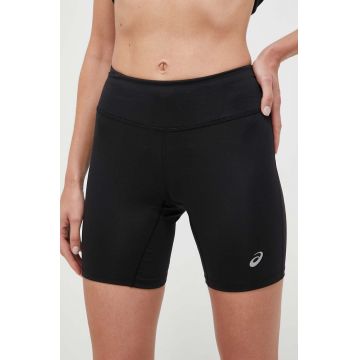 Asics pantaloni scurți de alergare Core Sprinter culoarea negru, neted, high waist