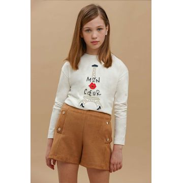 Mayoral pantaloni scurti copii culoarea bej, neted
