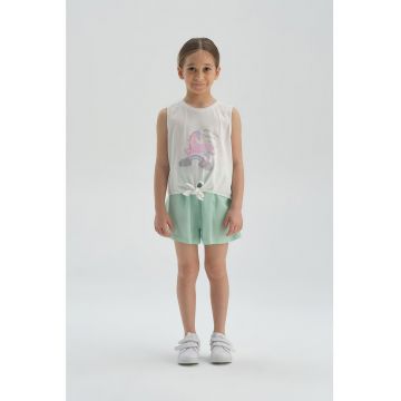 Pantaloni scurti din bumbac cu model uni Pantaloni scurti din bumbac cu model uni