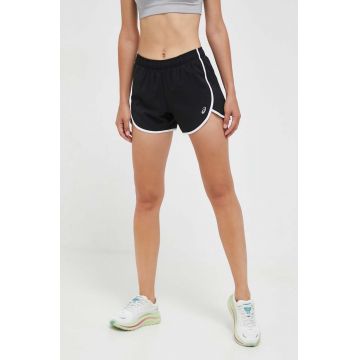 Asics pantaloni scurți de alergare Icon culoarea negru, neted, medium waist