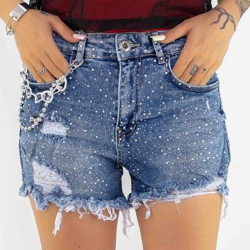 Blugi Scurti Dama 50525 Albastru Inchis | Mina Blugi Scurti Dama 50525 Albastru Inchis | Mina