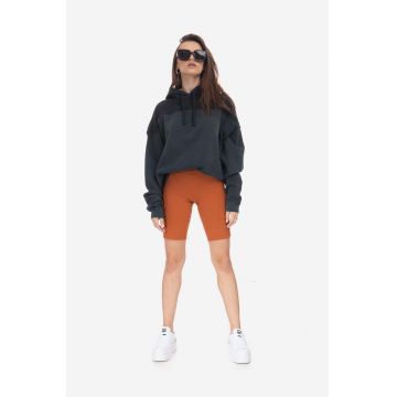 Fjallraven pantaloni scurti Abisko femei, culoarea portocaliu, neted, high waist Fjallraven pantaloni scurti Abisko femei, culoarea portocaliu, neted, high waist