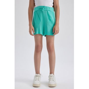 Pantaloni scurti de viscoza cu snur in talie