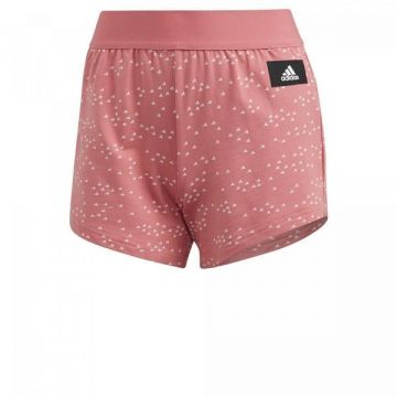 Pantaloni scurti femei adidas Sportswear Badge of Sport Allover-Print GQ6067, L, Roz
