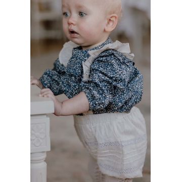 That's mine pantaloni scurți din bumbac pentru bebeluși culoarea bej, neted