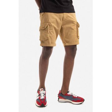 Alpha Industries pantaloni scurți din bumbac Crew Short culoarea bej 176203.14-cream Alpha Industries pantaloni scurți din bumbac Crew Short culoarea bej 176203.14-cream