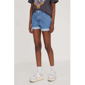 Hollister Co. pantaloni scurti jeans femei, neted, high waist