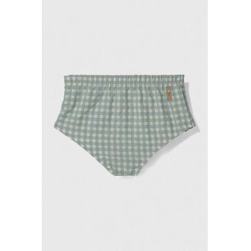 Jamiks pantaloni scurți din bumbac pentru bebeluși culoarea turcoaz
