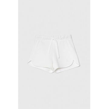 United Colors of Benetton pantaloni scurți din bumbac pentru copii culoarea alb, melanj, talie reglabila