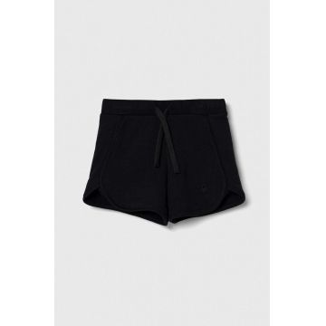 United Colors of Benetton pantaloni scurți din bumbac pentru copii culoarea negru, neted, talie reglabila