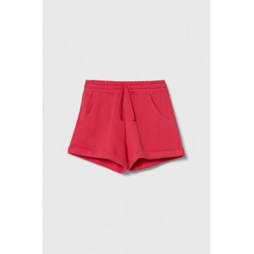 United Colors of Benetton pantaloni scurți din bumbac pentru copii culoarea roz, neted, talie reglabila