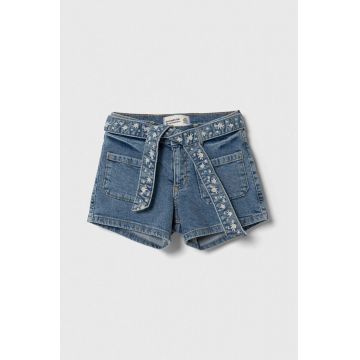 Abercrombie & Fitch pantaloni scurti din denim pentru copii cu imprimeu, talie reglabila