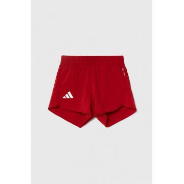 adidas pantaloni scurti copii culoarea rosu, cu imprimeu, talie reglabila