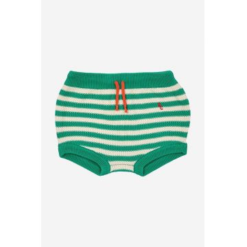 Bobo Choses pantaloni scurți din bumbac pentru bebeluși culoarea verde, modelator, talie reglabila