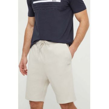 BOSS Green pantaloni scurți bărbați, culoarea bej 50506120