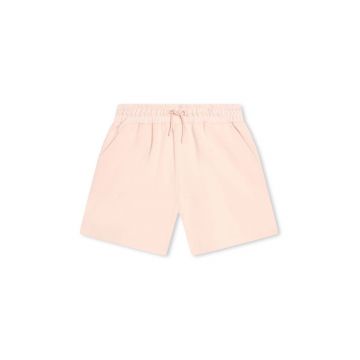Kenzo Kids pantaloni scurți din bumbac pentru copii culoarea roz, neted, talie reglabila Kenzo Kids pantaloni scurți din bumbac pentru copii culoarea roz, neted, talie reglabila