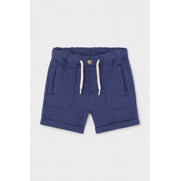 Mayoral pantaloni scurți din bumbac pentru bebeluși culoarea albastru marin