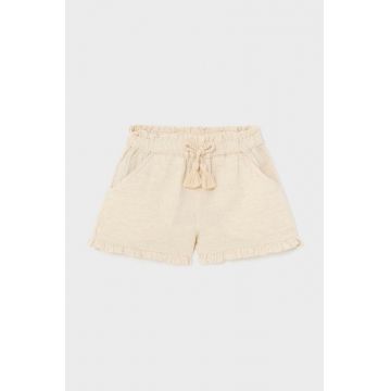 Mayoral pantaloni scurti bebe culoarea bej, neted