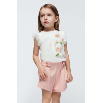 Mayoral pantaloni scurti copii culoarea bej, neted