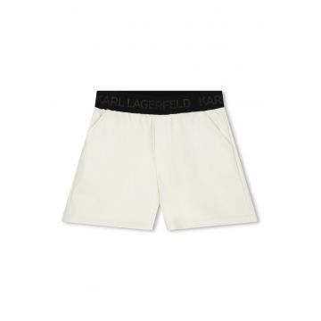 Pantaloni scurti de piele ecologica cu logo stralucitor