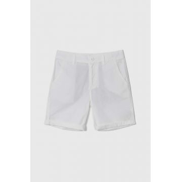 United Colors of Benetton pantaloni scurți din bumbac pentru copii culoarea alb, talie reglabila