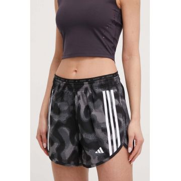 adidas Performance pantaloni scurți de alergare Own the Run culoarea gri, cu model, medium waist IK5011
