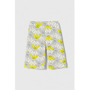Emporio Armani pantaloni scurți din bumbac pentru copii culoarea verde