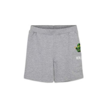 Lego pantaloni scurți din bumbac pentru copii culoarea gri