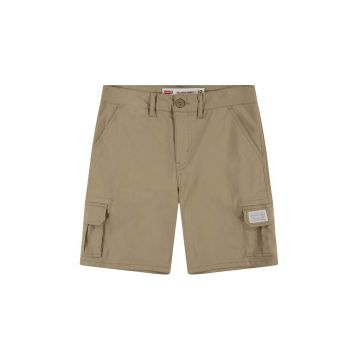 Levi's pantaloni scurti copii culoarea maro, talie reglabila