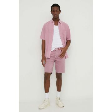 Levi's pantaloni scurti jeans barbati, culoarea roz