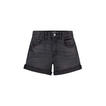 Levi's pantaloni scurti din denim pentru copii culoarea gri, neted, talie reglabila