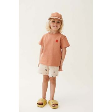 Liewood pantaloni scurți din bumbac pentru copii Gram Printed Sweatshorts culoarea roz, modelator, talie reglabila