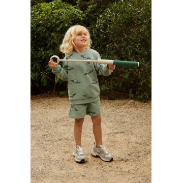Liewood pantaloni scurți din bumbac pentru copii Gram Printed Sweatshorts culoarea verde, modelator, talie reglabila