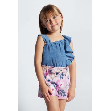 Mayoral pantaloni scurți din bumbac pentru copii culoarea violet, modelator, talie reglabila