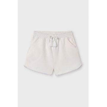 Mayoral pantaloni scurti copii culoarea alb, neted