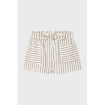 Mayoral pantaloni scurti copii culoarea bej, modelator