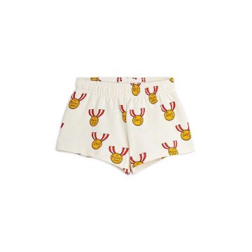 Mini Rodini pantaloni scurți din bumbac pentru copii Medals culoarea alb, cu model