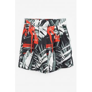 Pantaloni scurti din amestec de bumbac cu model tropical