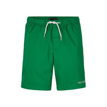 Pantaloni scurti din amestec de bumbac organic cu snururi de ajustare Pantaloni scurti din amestec de bumbac organic cu snururi de ajustare