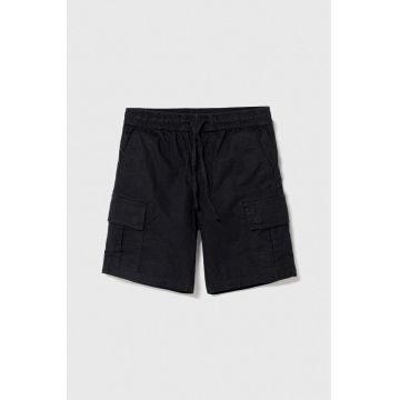 Quiksilver pantaloni scurti copii TAXERCARGOYTH culoarea negru, talie reglabila