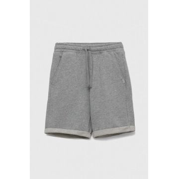 United Colors of Benetton pantaloni scurți din bumbac pentru copii culoarea gri, talie reglabila