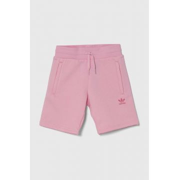 adidas Originals pantaloni scurti copii culoarea roz, neted, talie reglabila