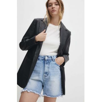 Answear Lab pantaloni scurti jeans femei, neted, high waist