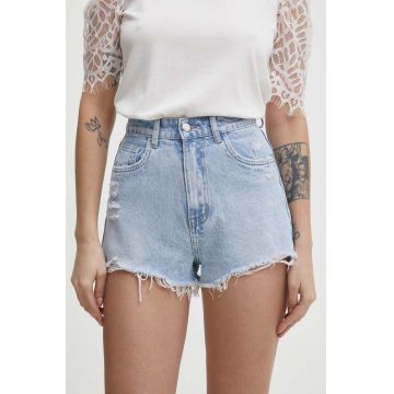 Answear Lab pantaloni scurti jeans femei, neted, high waist