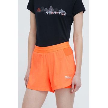 Jack Wolfskin pantaloni scurți outdoor Prelight 2in1 culoarea portocaliu, neted, medium waist, 1509021
