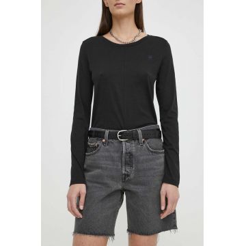 Levi's pantaloni scurti jeans femei, culoarea gri, neted, high waist